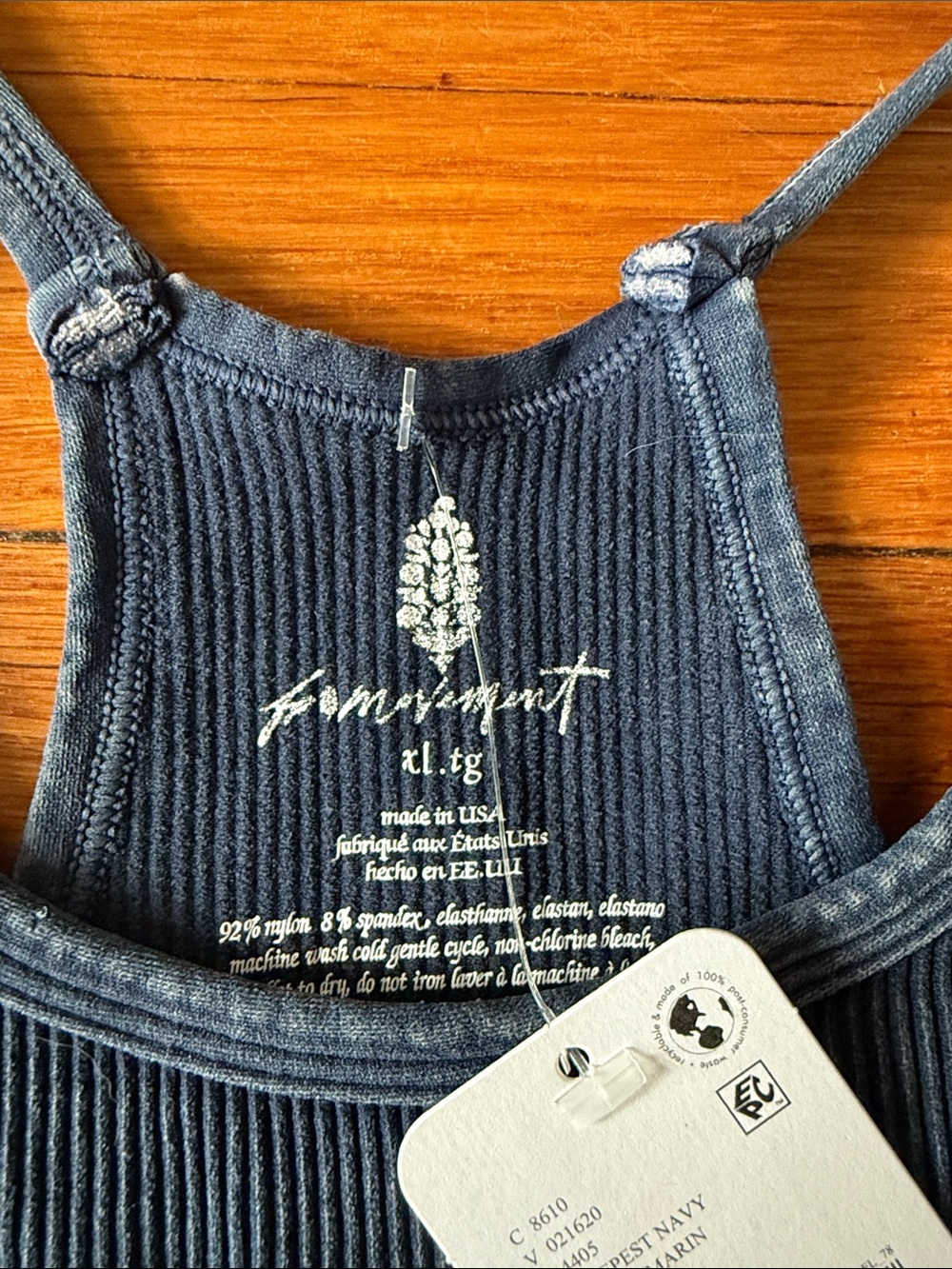 FP Movement by Free People NWT!!! Indigo Ribbed Cropped Tank - Picture 2 of 4